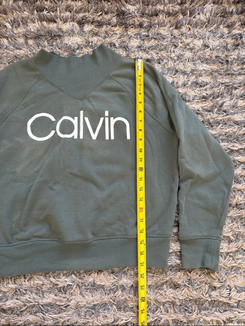 Calvin Klein Performance Olive Green Logo Sweatshirt S - Picture 3 of 6